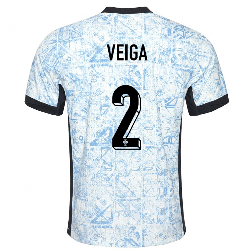 Danxen Kinderen Portugal Danilo Veiga #2 Crème Blauw Uitshirt Uittenue 24-26 T-Shirt