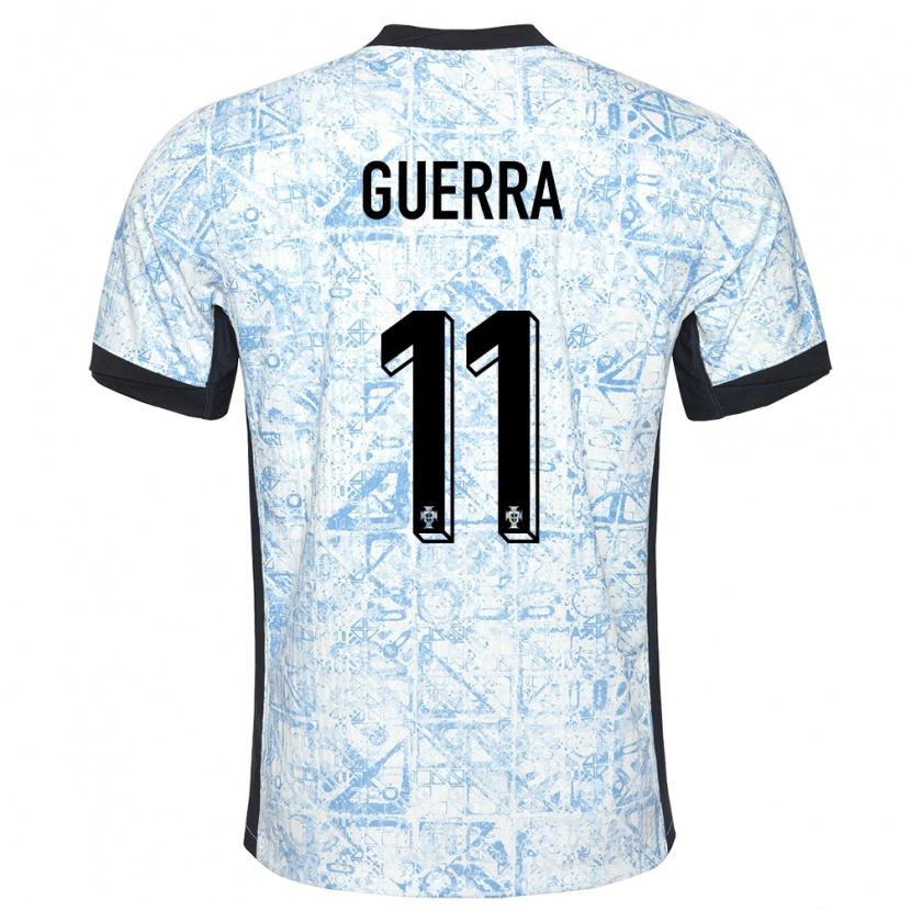 Danxen Kinderen Portugal Gustavo Guerra #11 Crème Blauw Uitshirt Uittenue 24-26 T-Shirt