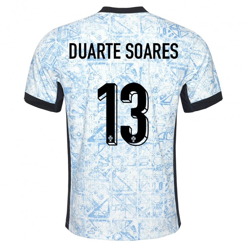 Danxen Kinderen Portugal Duarte Soares #13 Crème Blauw Uitshirt Uittenue 24-26 T-Shirt