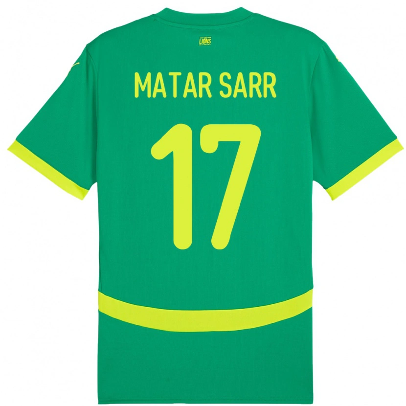 Danxen Kinderen Senegal Pape Matar Sarr #17 Groen Uitshirt Uittenue 24-26 T-Shirt
