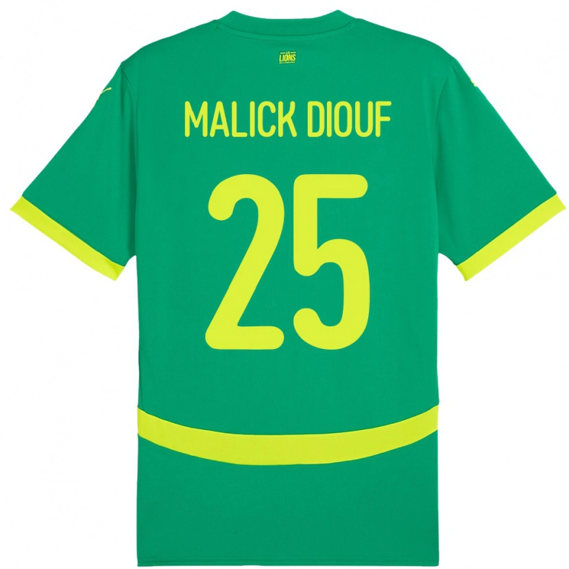 Danxen Kinderen Senegal El Hadji Malick Diouf #25 Groen Uitshirt Uittenue 24-26 T-Shirt