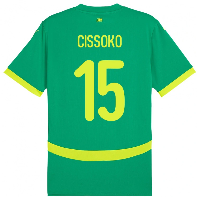 Danxen Kinderen Senegal Ibrahima Cissoko #15 Groen Uitshirt Uittenue 24-26 T-Shirt