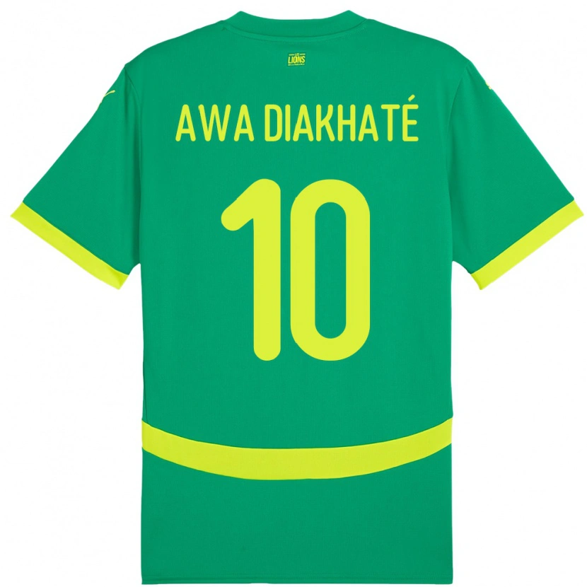 Danxen Kinderen Senegal Ndeye Awa Diakhate #10 Groen Uitshirt Uittenue 24-26 T-Shirt