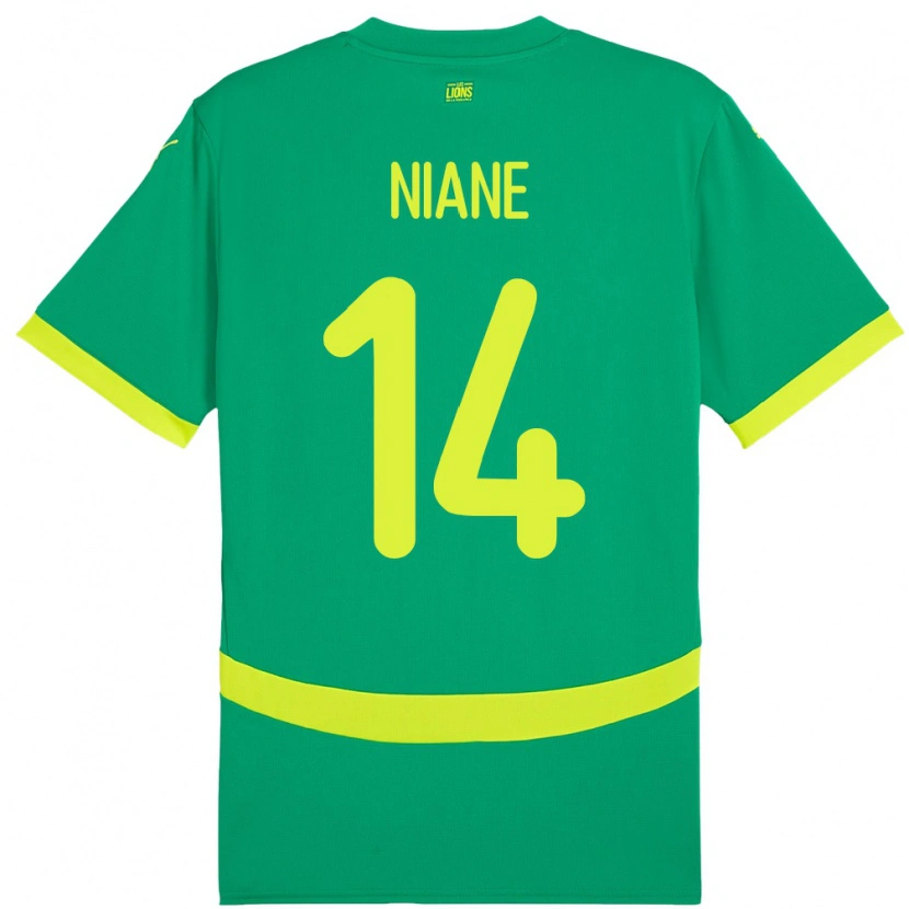 Danxen Kinderen Senegal Ibrahima Niane #14 Groen Uitshirt Uittenue 24-26 T-Shirt