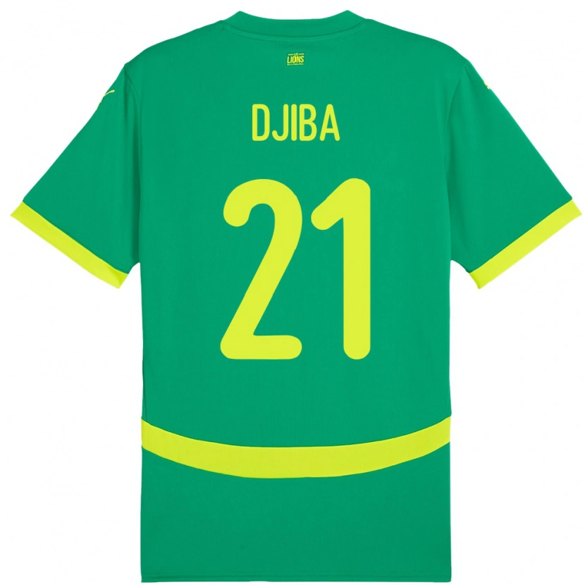 Danxen Kinderen Senegal Francois Djiba #21 Groen Uitshirt Uittenue 24-26 T-Shirt