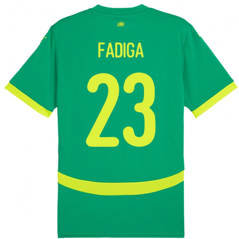 Danxen Kinderen Senegal Noah Fadiga #23 Groen Uitshirt Uittenue 24-26 T-Shirt