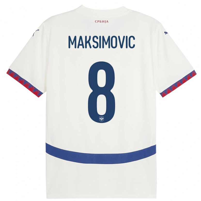 Danxen Kinderen Servië Andrija Maksimovic #8 Wit Uitshirt Uittenue 24-26 T-Shirt