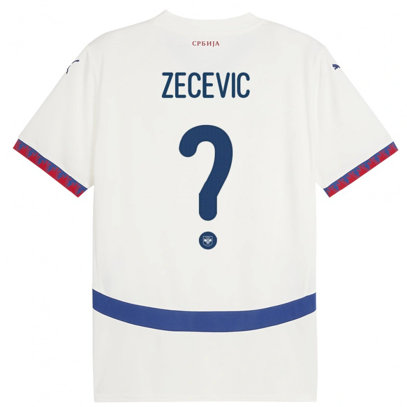 Danxen Kinderen Servië Nikola Zecevic #0 Wit Uitshirt Uittenue 24-26 T-Shirt
