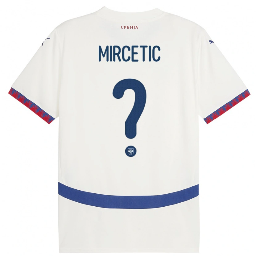Danxen Kinderen Servië Bogdan Mircetic #0 Wit Uitshirt Uittenue 24-26 T-Shirt