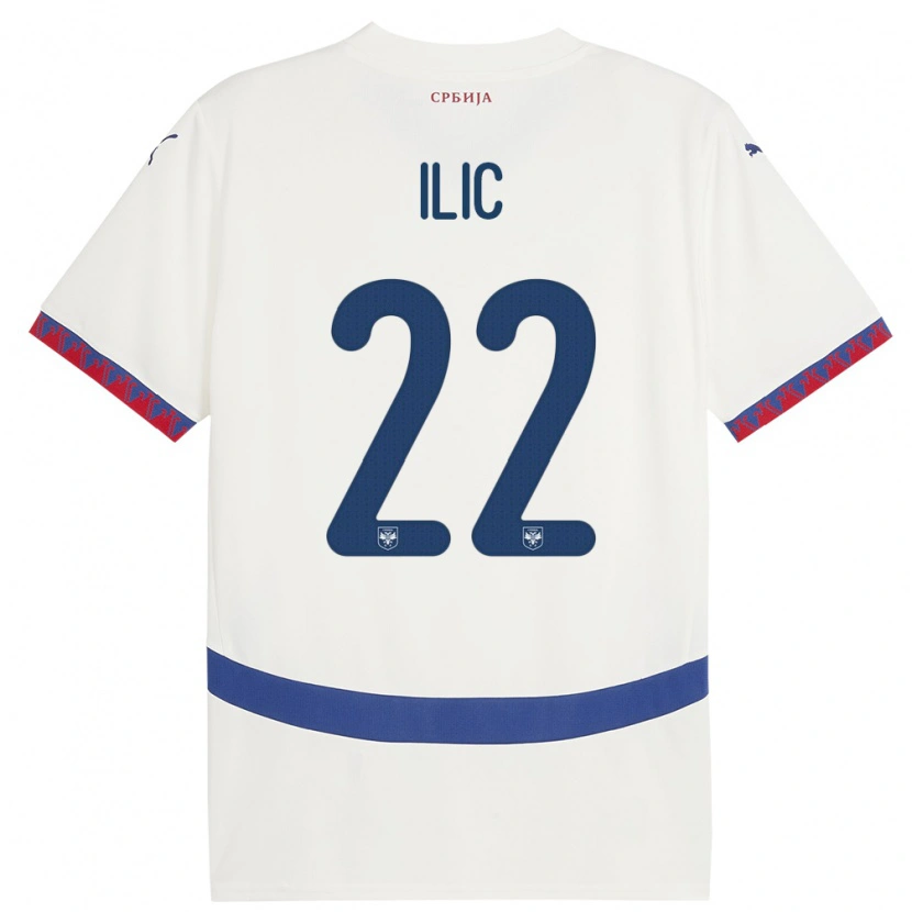 Danxen Kinderen Servië Pavle Ilic #22 Wit Uitshirt Uittenue 24-26 T-Shirt