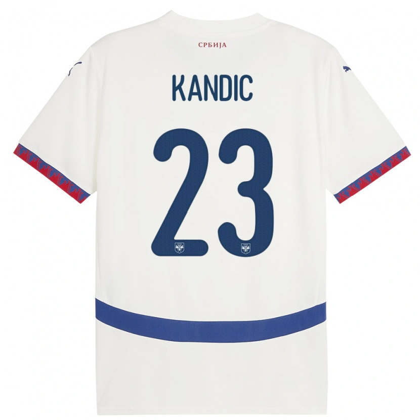 Danxen Kinderen Servië Marko Kandic #23 Wit Uitshirt Uittenue 24-26 T-Shirt