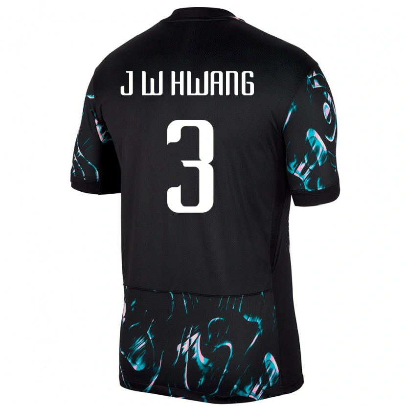 Danxen Kinderen Zuid-Korea Jae-Won Hwang #3 Zwart Uitshirt Uittenue 24-26 T-Shirt