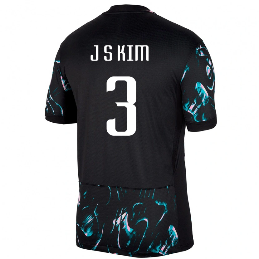 Danxen Kinderen Zuid-Korea Jin-Su Kim #3 Zwart Uitshirt Uittenue 24-26 T-Shirt