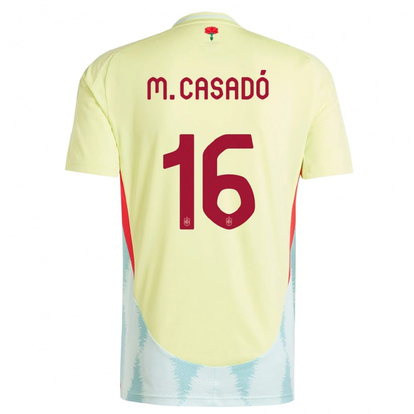 Danxen Kinderen Spanje Marc Casadó #16 Geel Uitshirt Uittenue 24-26 T-Shirt