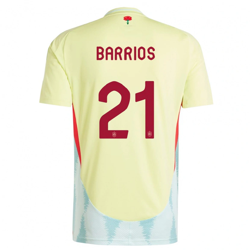 Danxen Kinderen Spanje Pablo Barrios #21 Geel Uitshirt Uittenue 24-26 T-Shirt