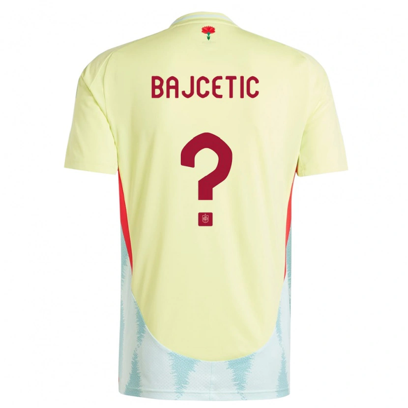 Danxen Kinderen Spanje Stefan Bajcetic #0 Geel Uitshirt Uittenue 24-26 T-Shirt