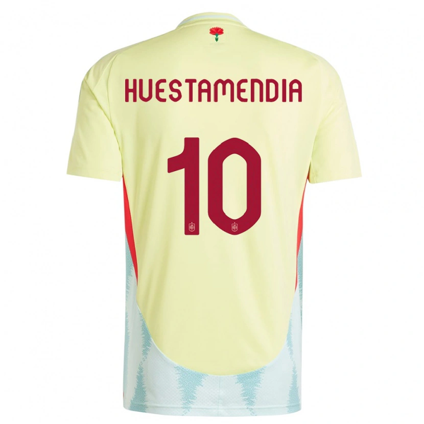 Danxen Kinderen Spanje Peio Huestamendia #10 Geel Uitshirt Uittenue 24-26 T-Shirt