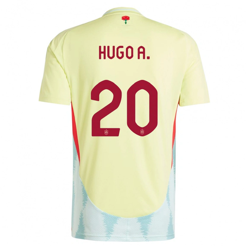 Danxen Kinderen Spanje Hugo Álvarez #20 Geel Uitshirt Uittenue 24-26 T-Shirt