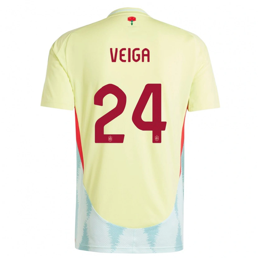 Danxen Kinderen Spanje Gabri Veiga #24 Geel Uitshirt Uittenue 24-26 T-Shirt