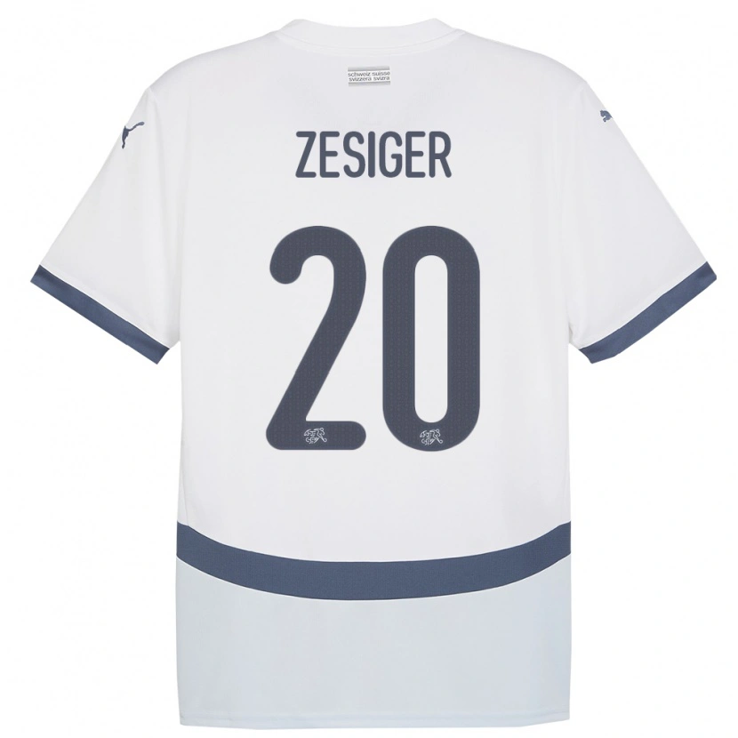 Danxen Kinderen Zwitserland Cédric Zesiger #20 Wit Uitshirt Uittenue 24-26 T-Shirt