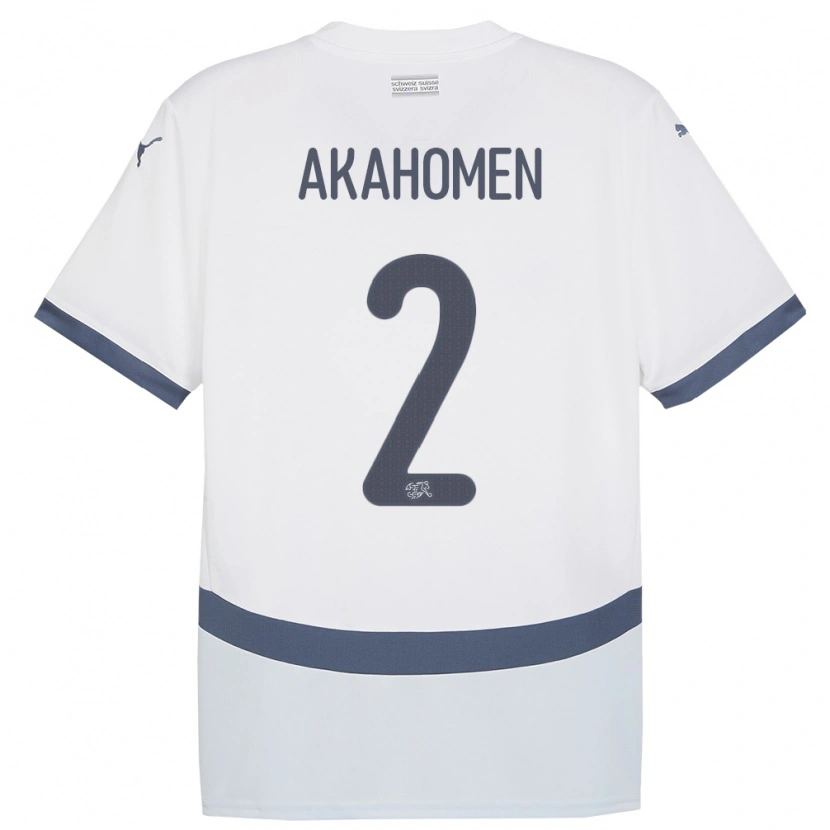 Danxen Kinderen Zwitserland Marvin Akahomen #2 Wit Uitshirt Uittenue 24-26 T-Shirt