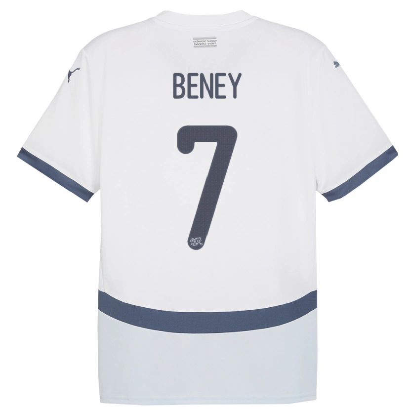 Danxen Kinderen Zwitserland Roméo Beney #7 Wit Uitshirt Uittenue 24-26 T-Shirt