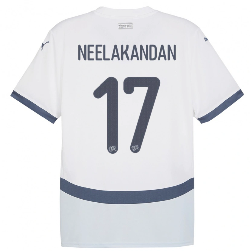 Danxen Kinderen Zwitserland Ranjan Neelakandan #17 Wit Uitshirt Uittenue 24-26 T-Shirt