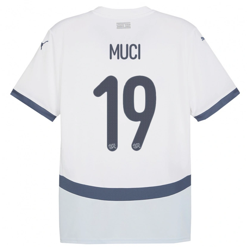 Danxen Kinderen Zwitserland Nikolas Muci #19 Wit Uitshirt Uittenue 24-26 T-Shirt