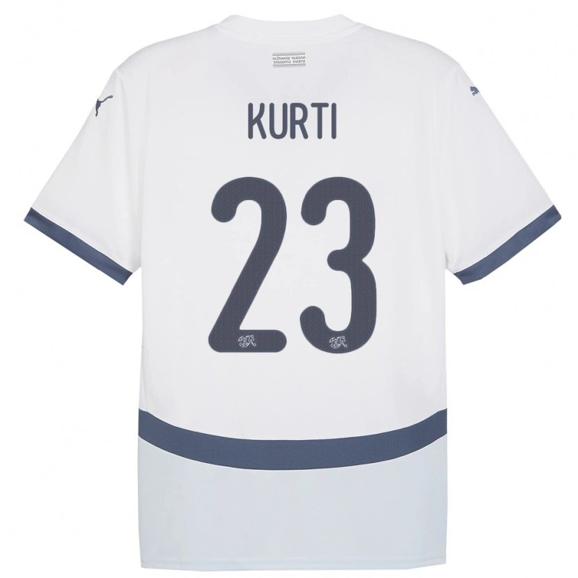Danxen Kinderen Zwitserland Elias Kurti #23 Wit Uitshirt Uittenue 24-26 T-Shirt