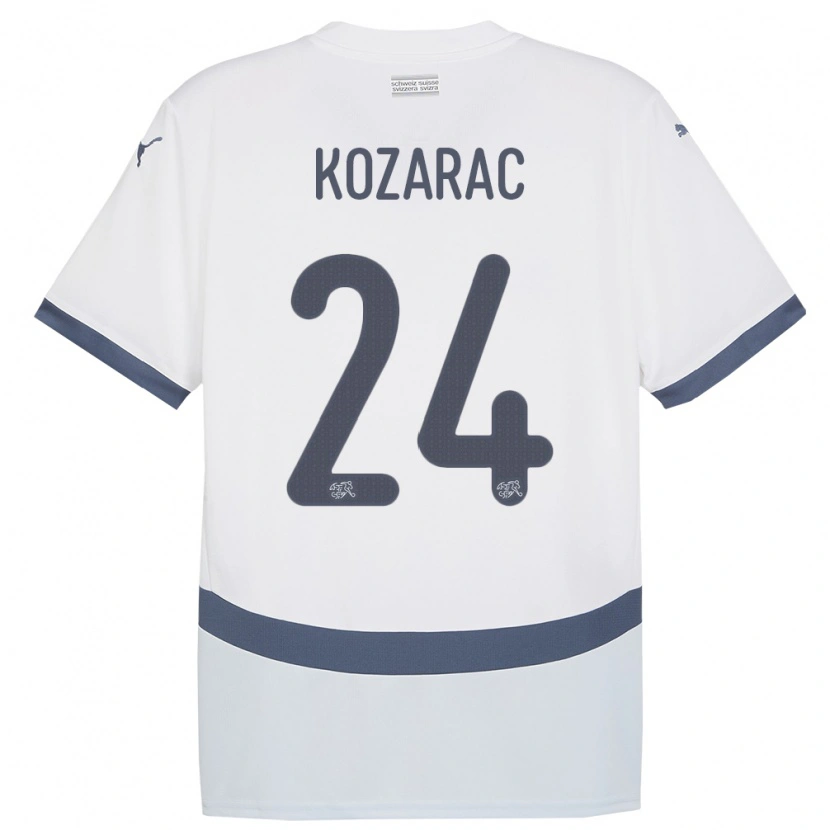 Danxen Kinderen Zwitserland Haris Kozarac #24 Wit Uitshirt Uittenue 24-26 T-Shirt
