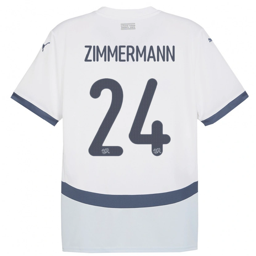 Danxen Kinderen Zwitserland Mio Zimmermann #24 Wit Uitshirt Uittenue 24-26 T-Shirt