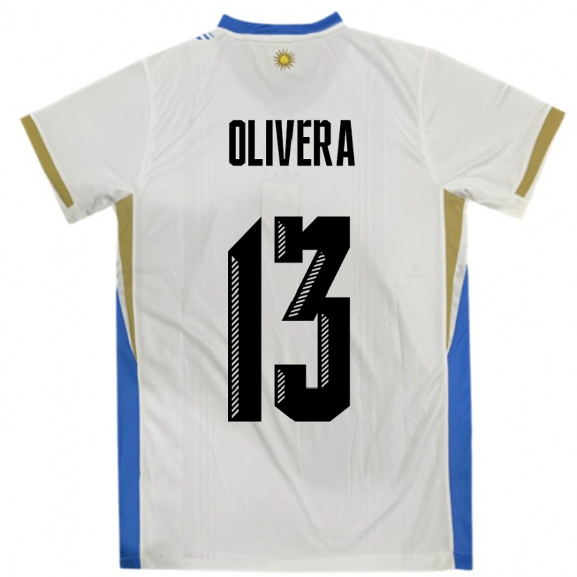 Danxen Kinderen Uruguay Sofia Olivera #13 Wit Blauw Uitshirt Uittenue 24-26 T-Shirt
