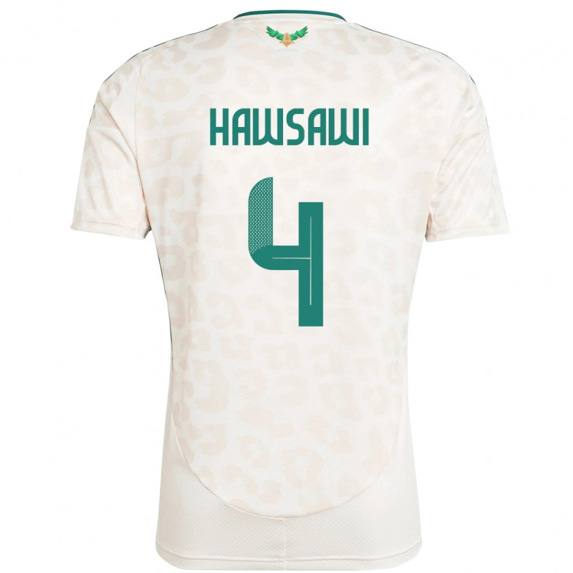 Danxen Kinderen Saoedi-Arabië Mohammed Hawsawi #4 Wit Uitshirt Uittenue 24-26 T-Shirt
