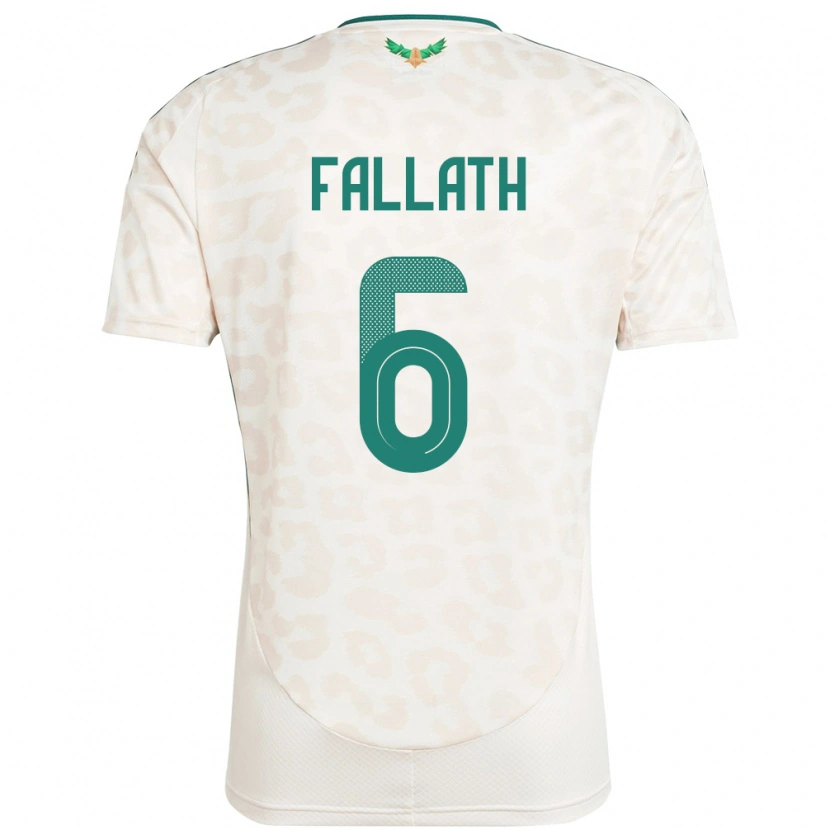 Danxen Kinderen Saoedi-Arabië Mohammed Fallath #6 Wit Uitshirt Uittenue 24-26 T-Shirt