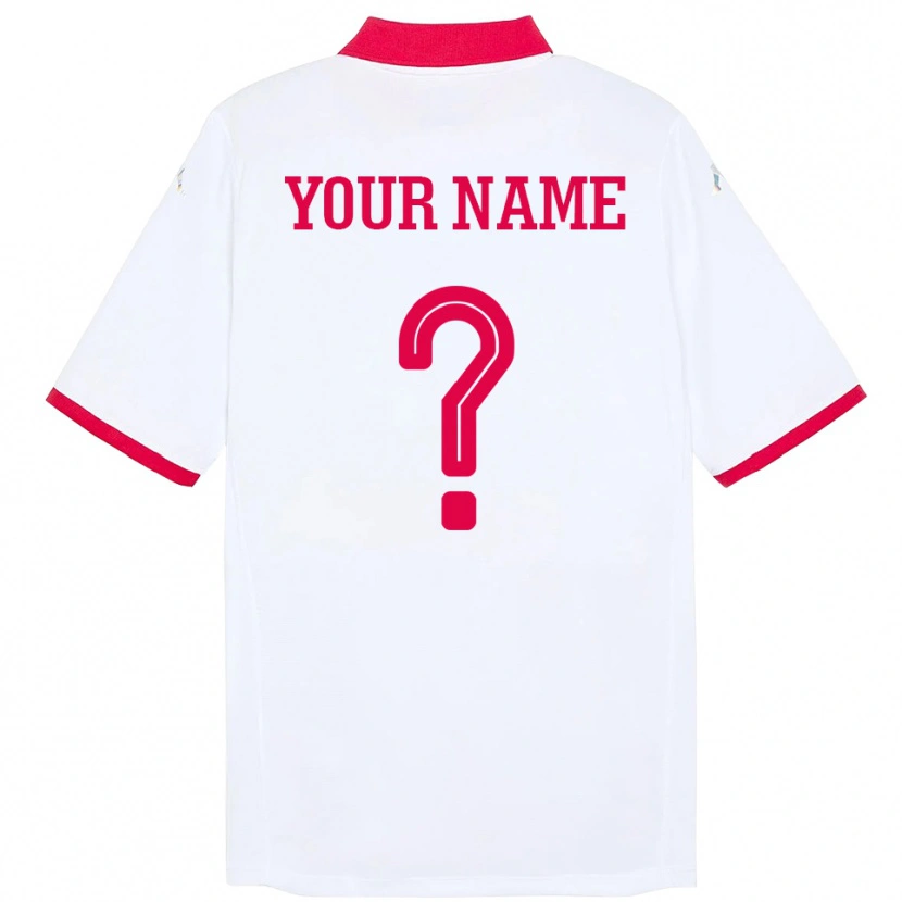 Danxen Kinderen Tunesië Uw Naam #0 Wit Uitshirt Uittenue 24-26 T-Shirt