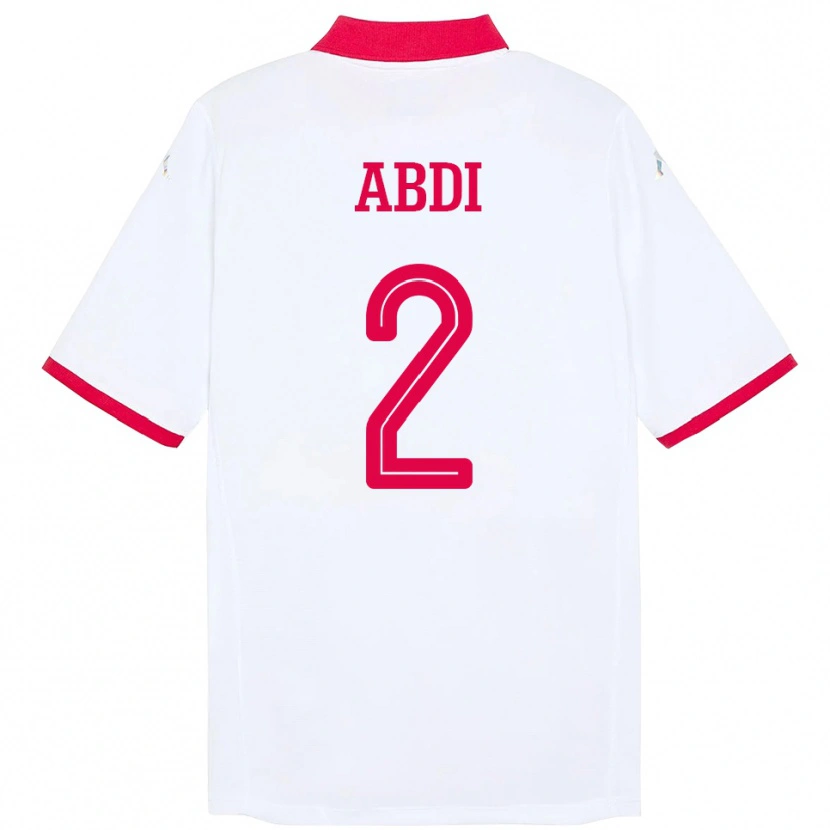Danxen Kinderen Tunesië Ali Abdi #2 Wit Uitshirt Uittenue 24-26 T-Shirt