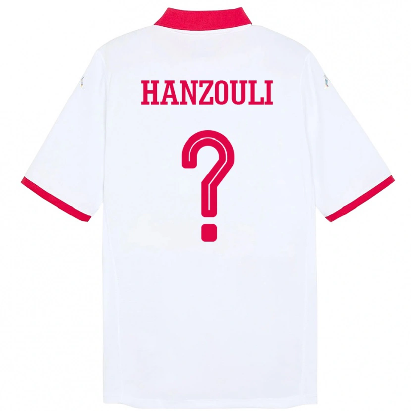 Danxen Kinderen Tunesië Oussema Hanzouli #0 Wit Uitshirt Uittenue 24-26 T-Shirt