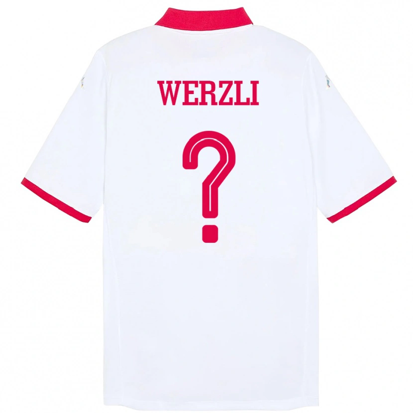 Danxen Kinderen Tunesië Yassine Werzli #0 Wit Uitshirt Uittenue 24-26 T-Shirt