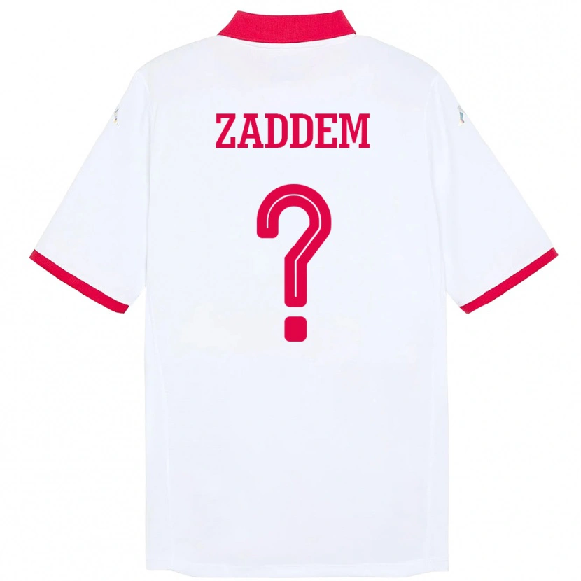 Danxen Kinderen Tunesië Mootez Zaddem #0 Wit Uitshirt Uittenue 24-26 T-Shirt