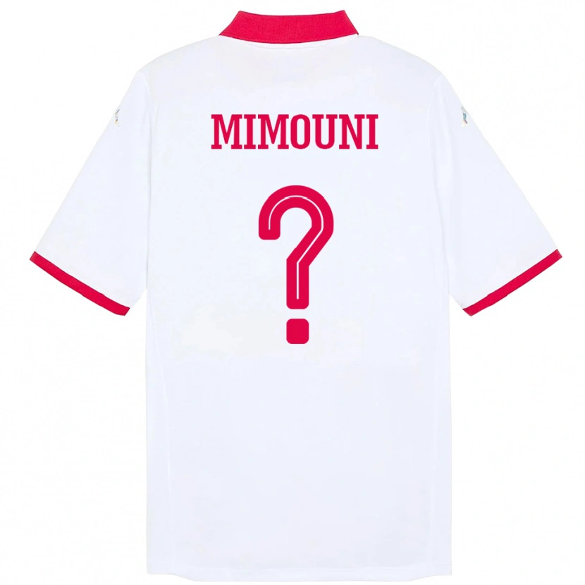 Danxen Kinderen Tunesië Farouk Mimouni #0 Wit Uitshirt Uittenue 24-26 T-Shirt