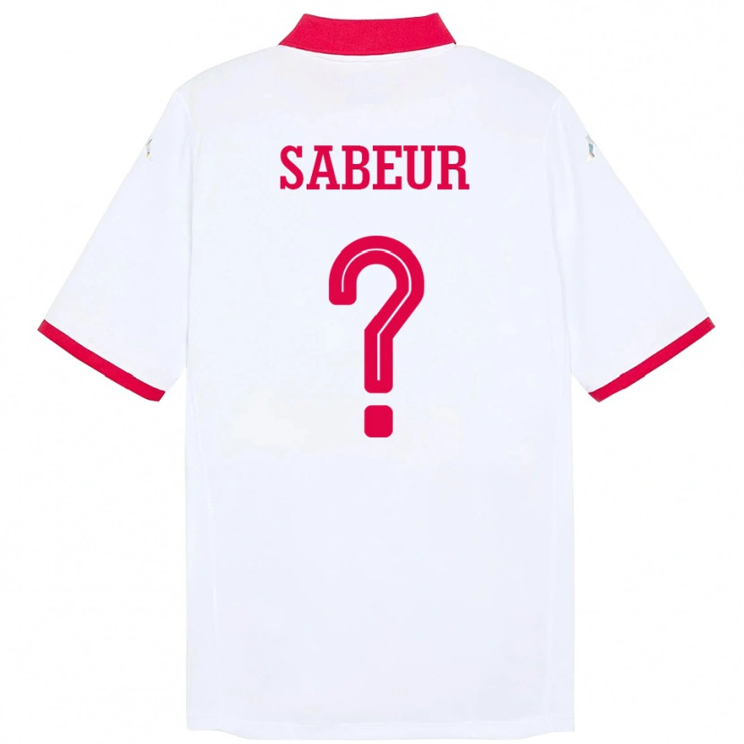 Danxen Kinderen Tunesië Yassine Sabeur #0 Wit Uitshirt Uittenue 24-26 T-Shirt