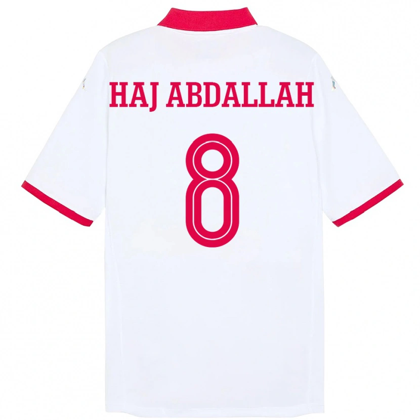 Danxen Kinderen Tunesië Saifedine Haj Abdallah #8 Wit Uitshirt Uittenue 24-26 T-Shirt