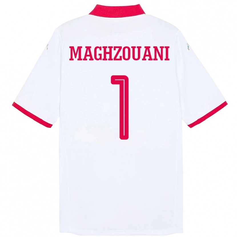 Danxen Kinderen Tunesië Wassim Maghzouani #1 Wit Uitshirt Uittenue 24-26 T-Shirt