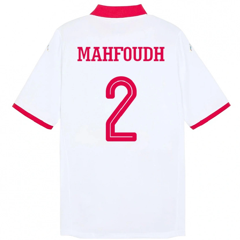Danxen Kinderen Tunesië Dhikra Mahfoudh #2 Wit Uitshirt Uittenue 24-26 T-Shirt