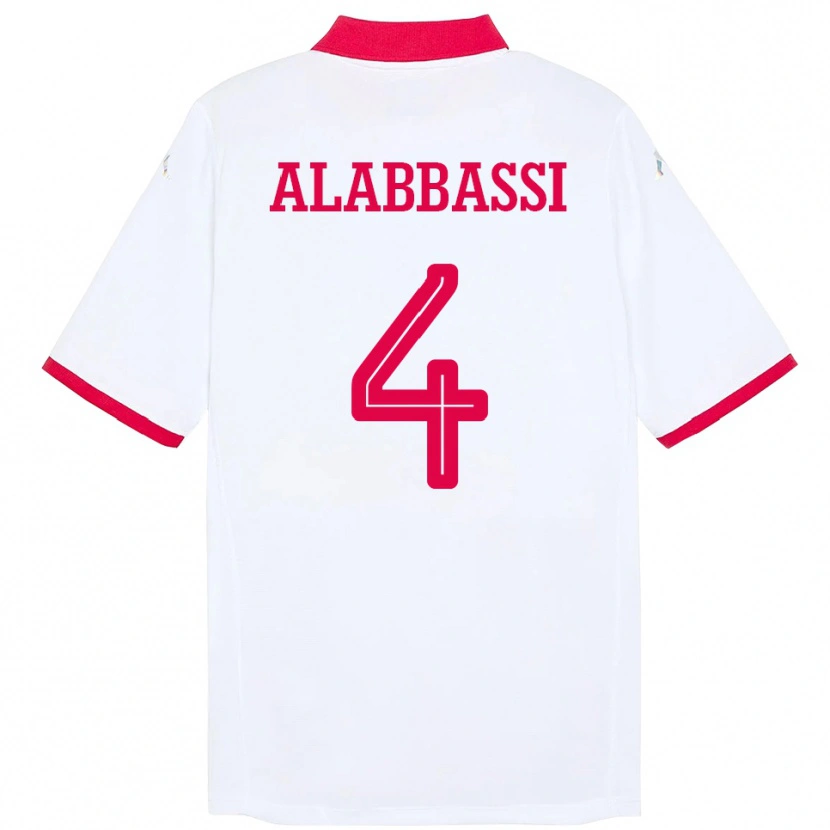 Danxen Kinderen Tunesië Chaima Alabbassi #4 Wit Uitshirt Uittenue 24-26 T-Shirt