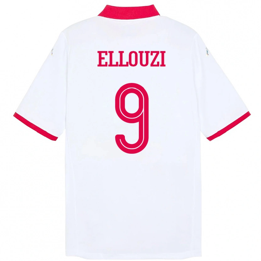 Danxen Kinderen Tunesië Sabrine Ellouzi #9 Wit Uitshirt Uittenue 24-26 T-Shirt