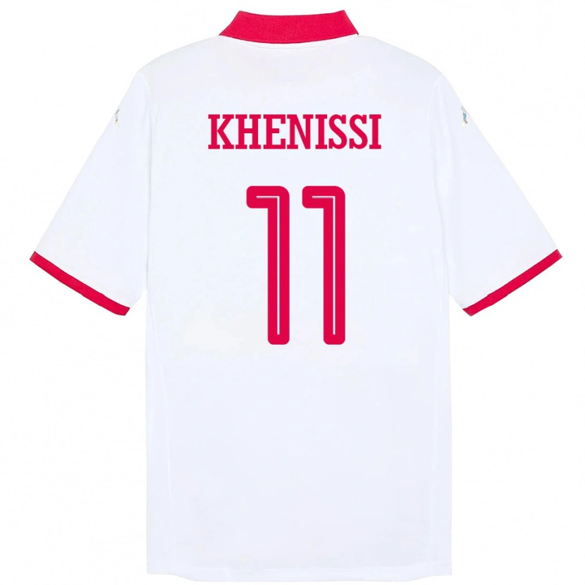 Danxen Kinderen Tunesië Taha Yassine Khenissi #11 Wit Uitshirt Uittenue 24-26 T-Shirt