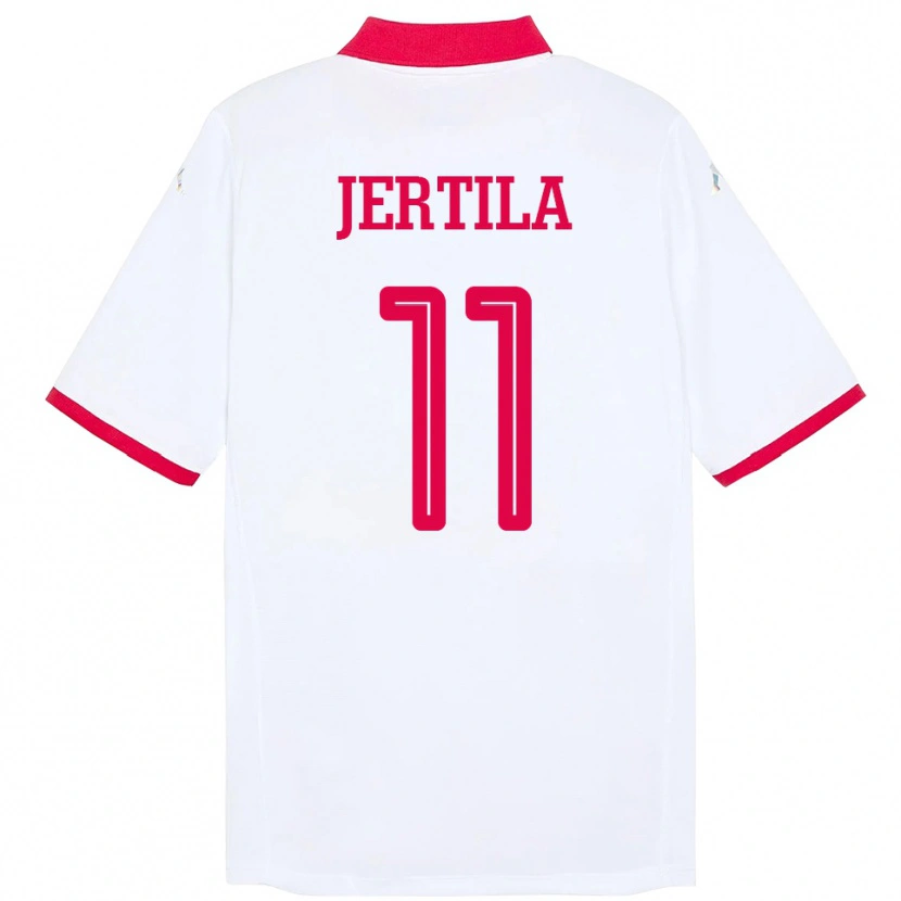 Danxen Kinderen Tunesië Hedi Jertila #11 Wit Uitshirt Uittenue 24-26 T-Shirt