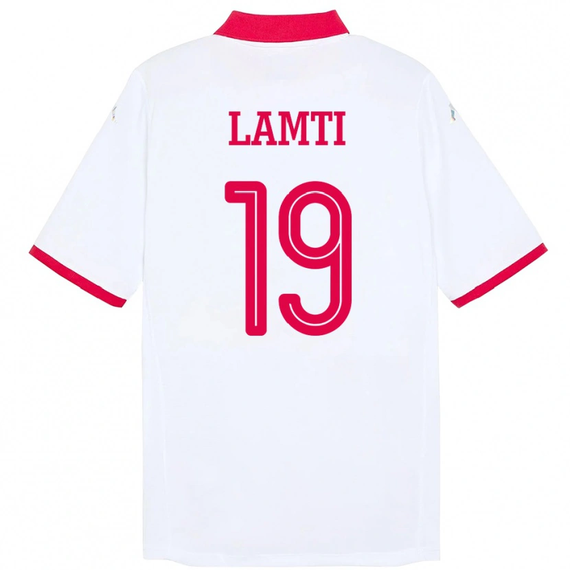 Danxen Kinderen Tunesië Chirine Lamti #19 Wit Uitshirt Uittenue 24-26 T-Shirt