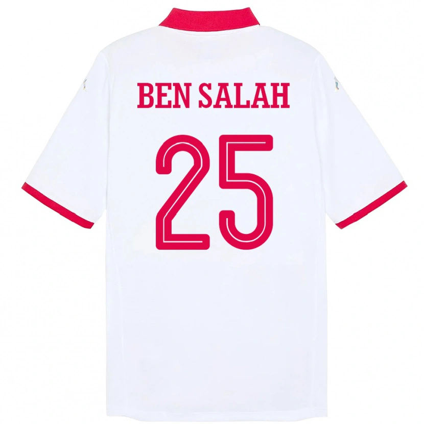 Danxen Kinderen Tunesië Heni Ben Salah #25 Wit Uitshirt Uittenue 24-26 T-Shirt